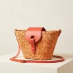 Sac Seau Artisanal en Raphia Tissé Orange & Cuir
Véritable - Sac Bandoulière Fait Main