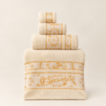 Luxury Diana Towel Set – Soft Cotton Bath Towels with Elegant Gold Embroidery