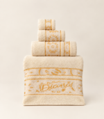 Luxury Diana Towel Set – Soft Cotton Bath Towels with Elegant Gold Embroidery